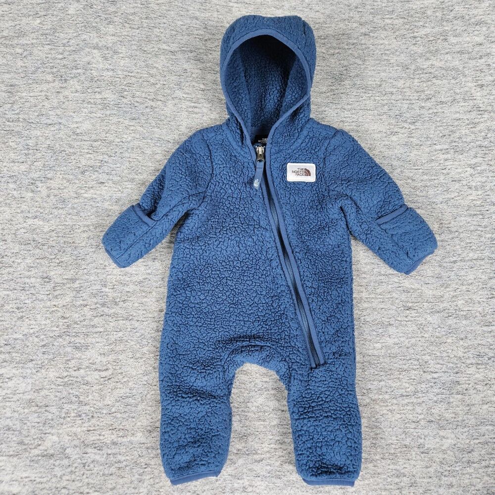 The North Face One Piece Campshire Hooded Fleece Bunting 0-3 Mos Blue Infant